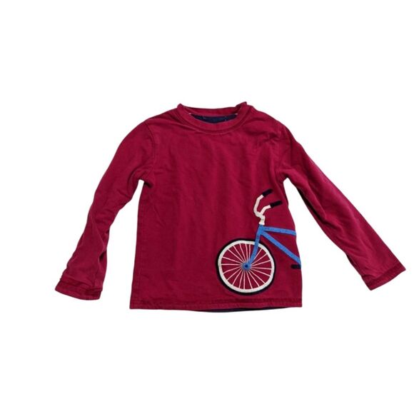 Janie And Jack bicycle Red Wrap Around Applique Reversible Shirt Boys Size 3T - Picture 1 of 7